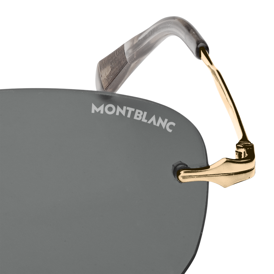 Rectangular Sunglasses with Gold Coloured Metal Frame - 3