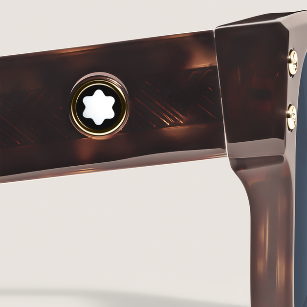 Squared Sunglasses with Havana Colored Acetate Frame - 3