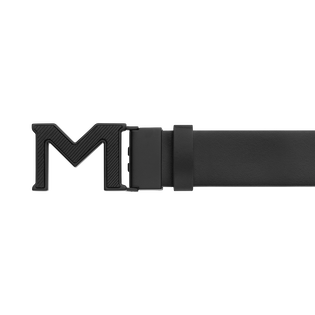M buckle Extreme 3.0 black/plain black 35 mm reversible leather belt