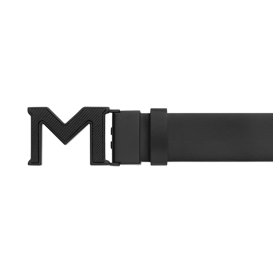 M buckle Extreme 3.0 black/plain black 35 mm reversible leather belt - 3