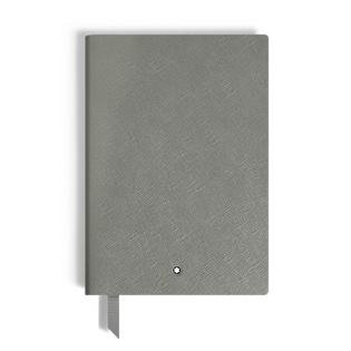 Medium Notebook, Saffiano Leather, Medium Grey &ndash; Lined Pages