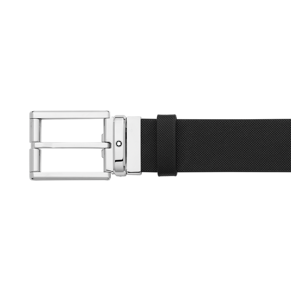 Black 35 mm leather belt - 3