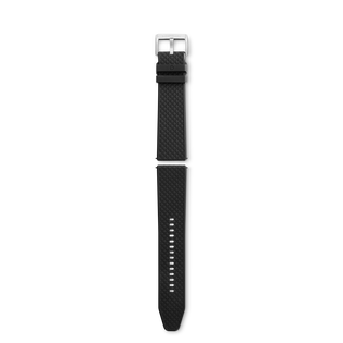 Black rubber strap with grey pin buckle