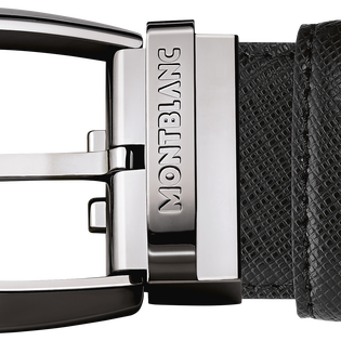 Black 35 mm leather belt