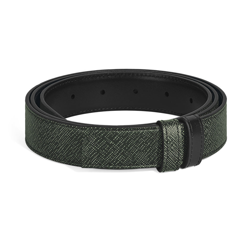 Tweed khaki Sartorial/black Meisterst&uuml;ck 30mm reversible leather strap - 1