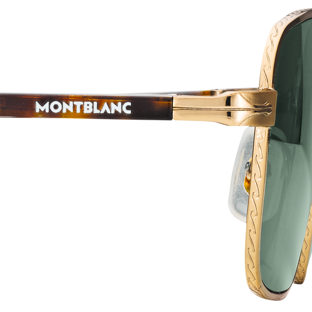 Rectangular sunglasses with Gold Coloured Metal Frame - 4