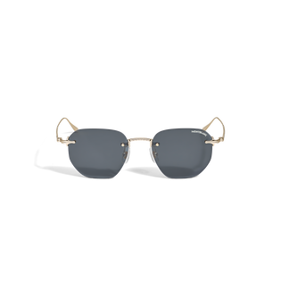 Round Sunglasses with Gold Colored Metal Frame