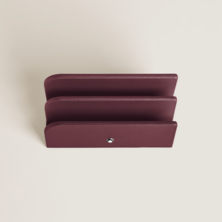 Letter Rack in Cassis Leather
