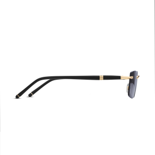 Rectangular Sunglasses with Gold Coloured Metal Frame