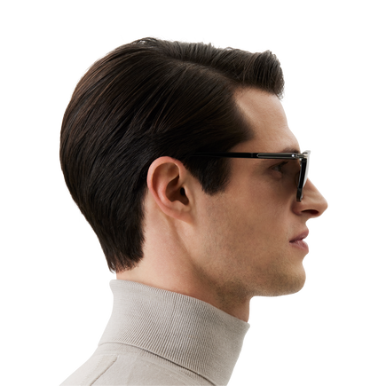 Rectangular Sunglasses with Black-coloured Acetate Frame