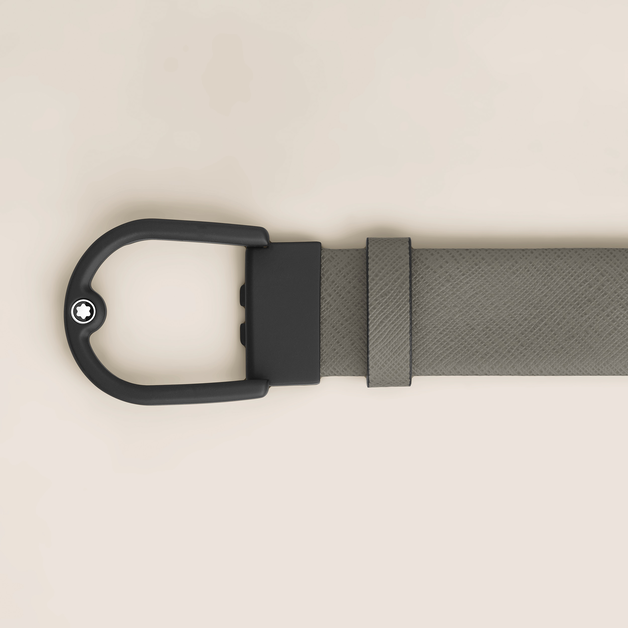 Horseshoe buckle medium grey 35mm leather belt - 3