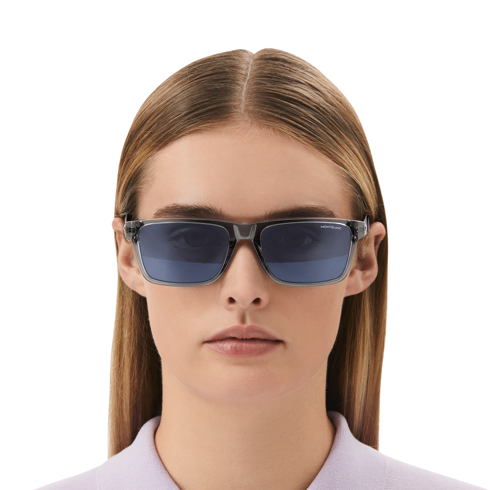 Rectangular Sunglasses with Grey Coloured Acetate Frame - 4