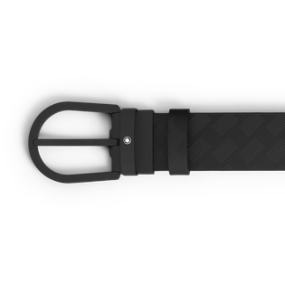 Horseshoe buckle black 35&nbsp;mm leather belt