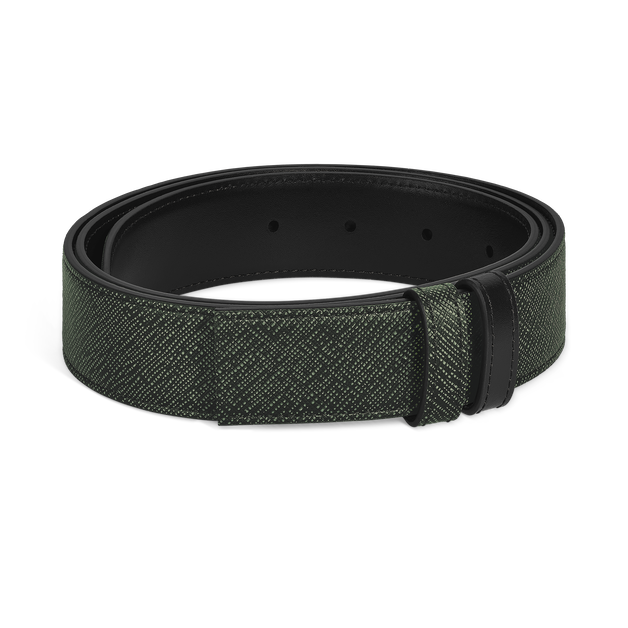 Tweed khaki Sartorial/black Meisterst&uuml;ck 35mm reversible leather strap - 1