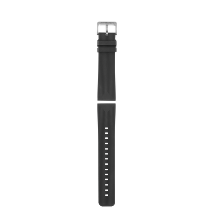 Striped Black Rubber Strap 