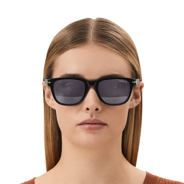 Squared Sunglasses with Black Coloured Acetate Frame (M) - 4