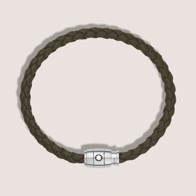Small Soft Leather Khaki Bracelet - 3