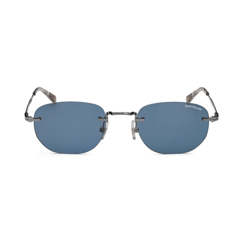Rectangular Sunglasses with Silver Coloured Metal Frame - 1