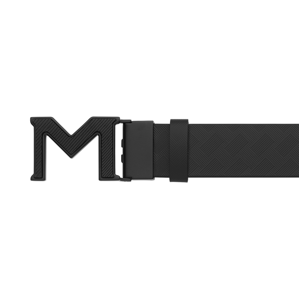 M buckle Extreme 3.0 black/plain black 35 mm reversible leather belt - 4