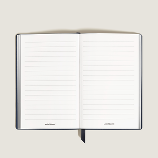 Large Notebook, Saffiano Leather, Blue &ndash; Lined Pages