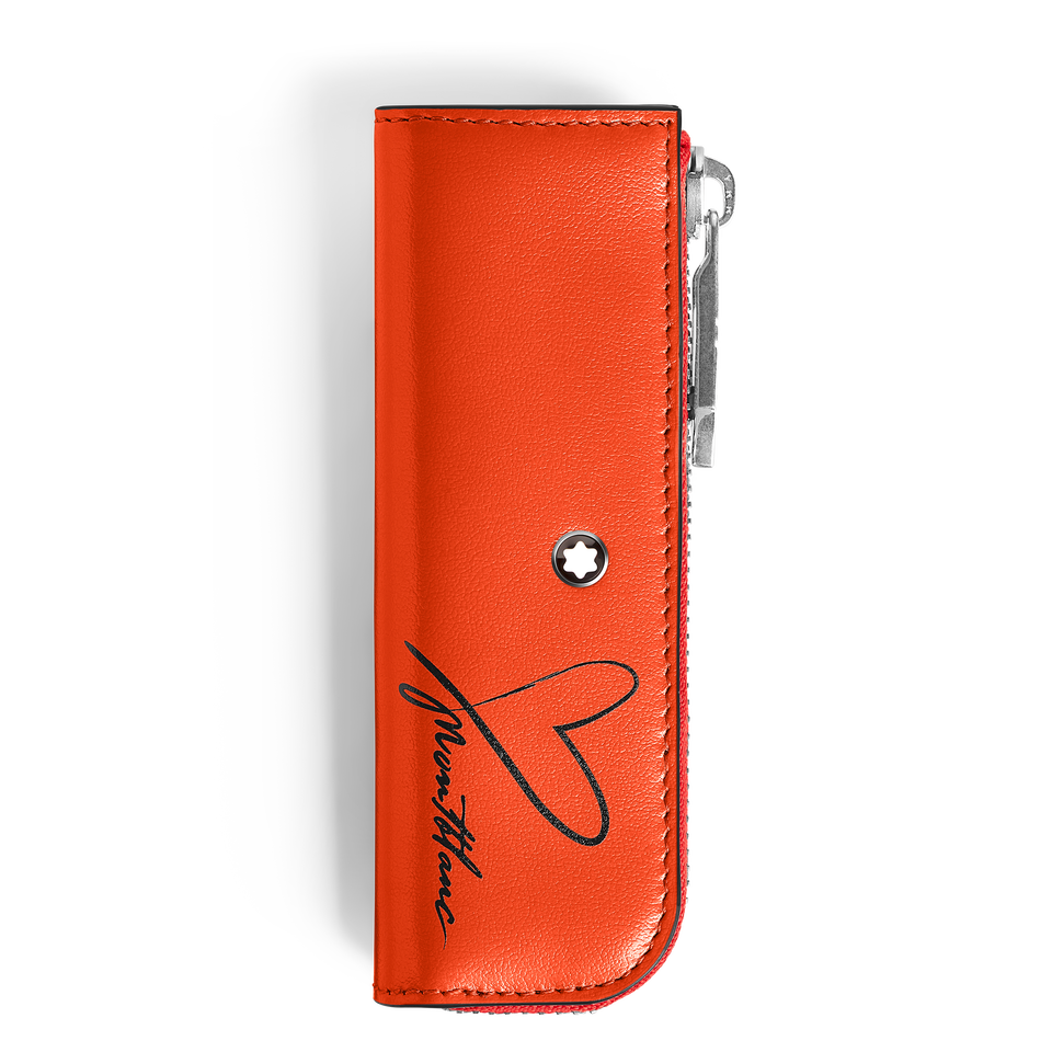 1-Pen Pouch Heritage Rouge Et Noir Baby in Sartorial Leather - 1