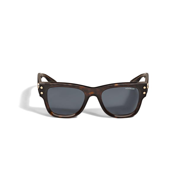 Squared Sunglasses with Havana Colored Acetate Frame - 1