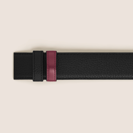 Black/cassis 35mm reversible leather belt