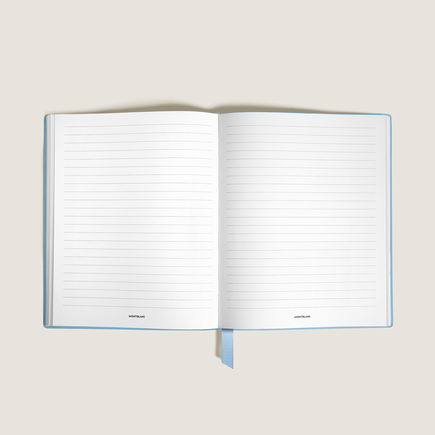 Small Notebook, Saffiano Leather, Pale Blue – Lined Pages