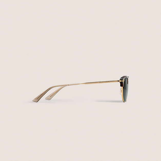 Rectangular Sunglasses with Gold Coloured Metal Frame - 2