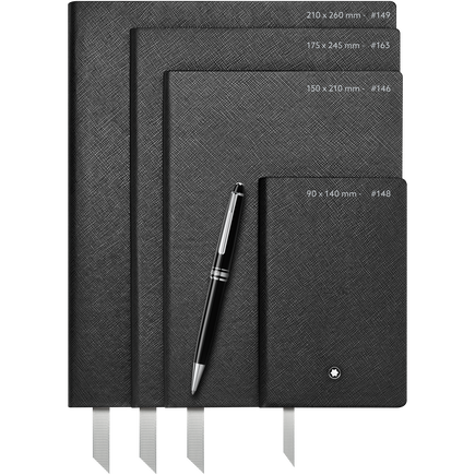 Medium Notebook in Sartorial Leather, Blank Pages