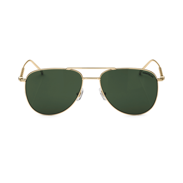 Squared Sunglasses with Gold Coloured Metal Frame - 1