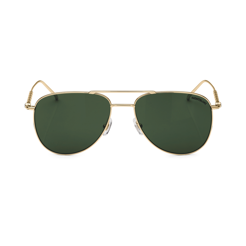 Squared Sunglasses with Gold Coloured Metal Frame - 1