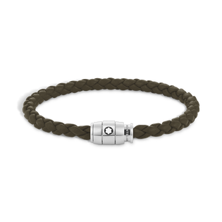 Small Soft Leather Khaki Bracelet