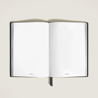 Medium Notebook, Saffiano Leather, Black &ndash; Blank Pages
