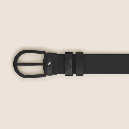 Horseshoe Buckle Black/Black 30&nbsp;mm Reversible Leather Strap