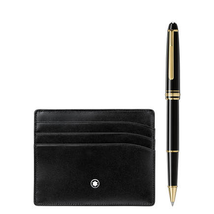 Gift Set with Meisterstück Gold line Classique Rollerball and pocket holder 6cc