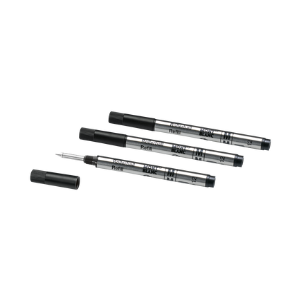 3x Rollerball Small Refills, Mystery Black