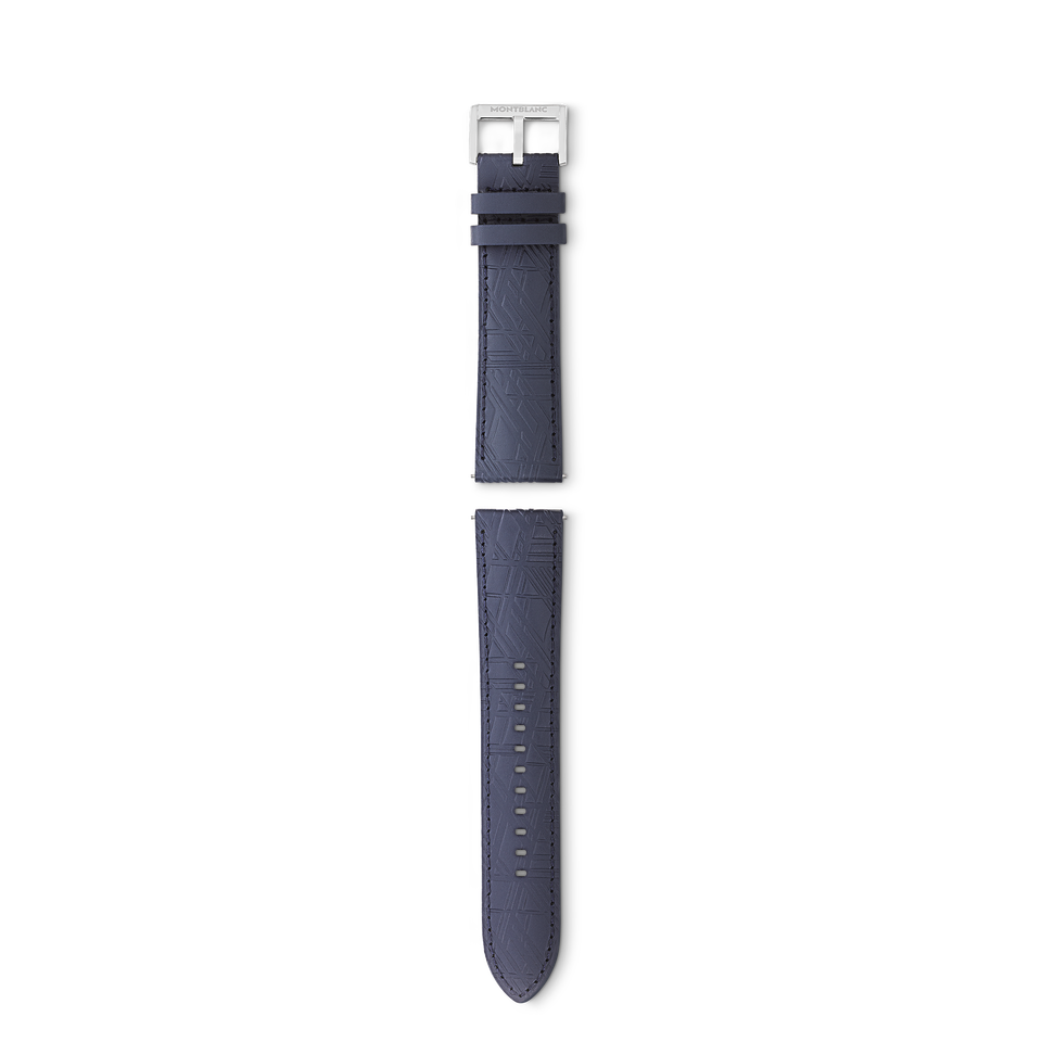 Blue calf strap with grey pin buckle - 1