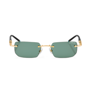 Rectangular Sunglasses with Gold Coloured Metal Frame