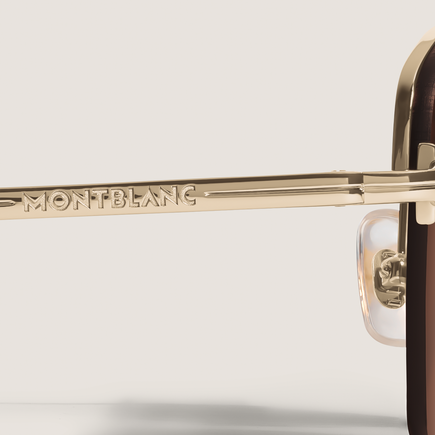 Oval Sunglasses with Gold Colored Metal Frame