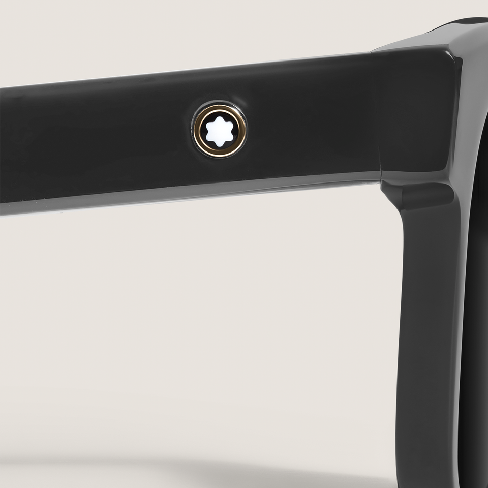 Rectangular Sunglasses with Black Colored Acetate Frame - 3