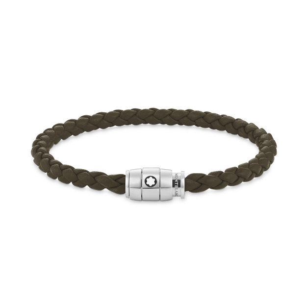 Large Soft Leather Khaki Bracelet - 1