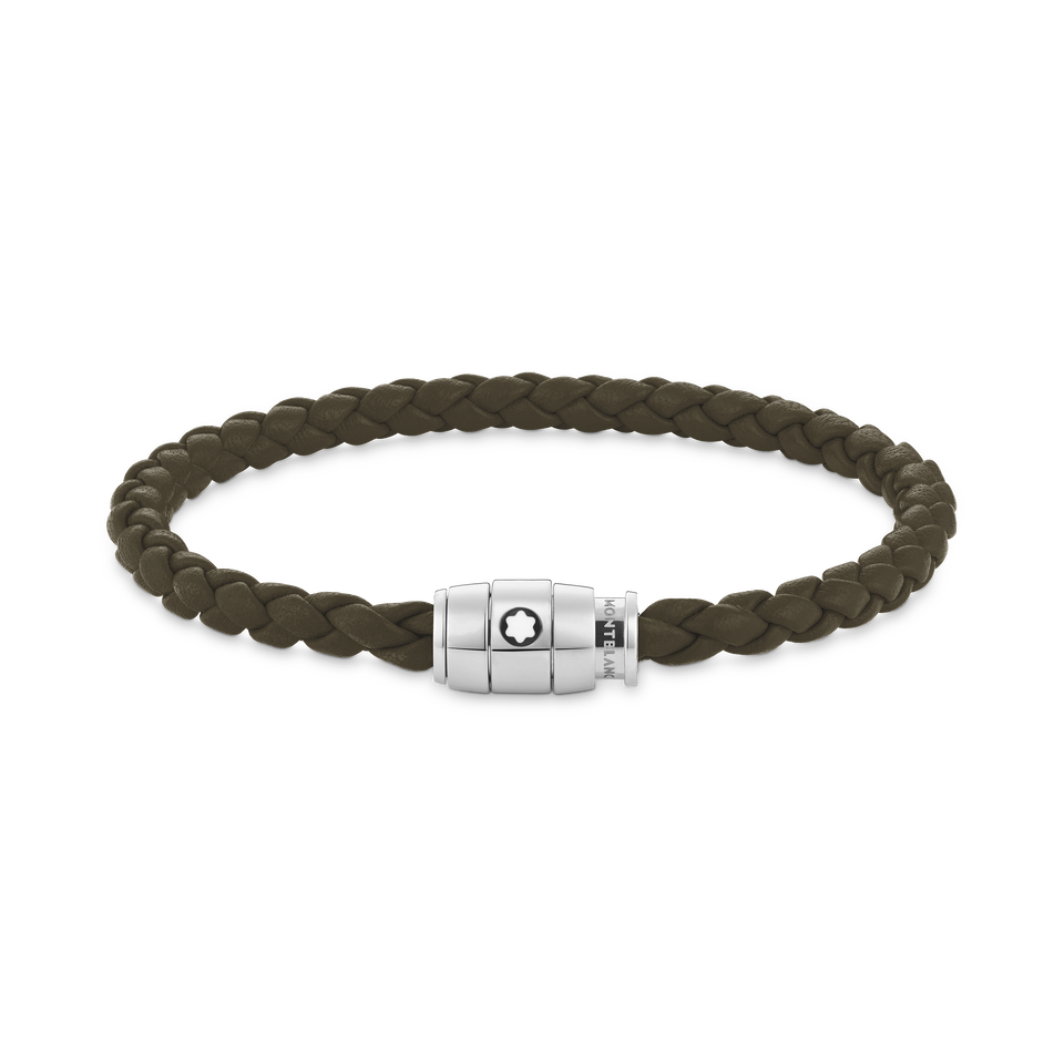 Large Soft Leather Khaki Bracelet - 1