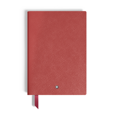 Medium Notebook, Brick Red Leather, Red – Lined Pages
