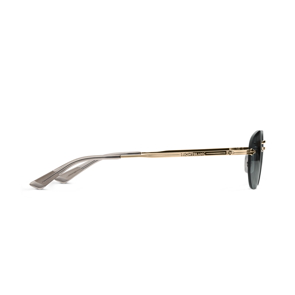 Rectangular Sunglasses with Gold Coloured Metal Frame - 2