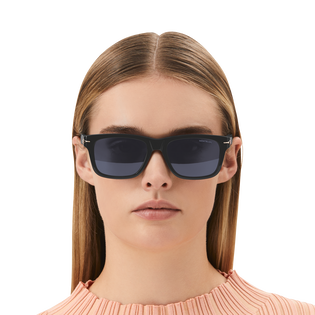 Rectangular Sunglasses with Black Coloured Acetate Frame