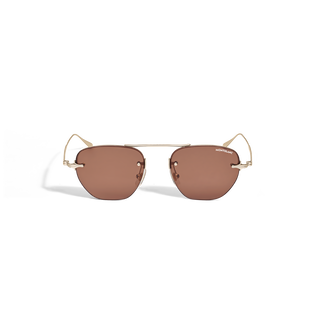 Oval Sunglasses with Gold Colored Metal Frame