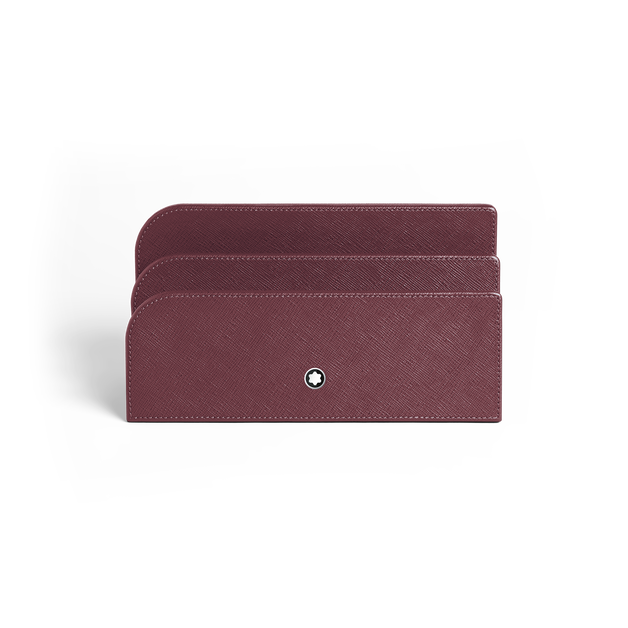 Letter Rack in Cassis Leather - 1