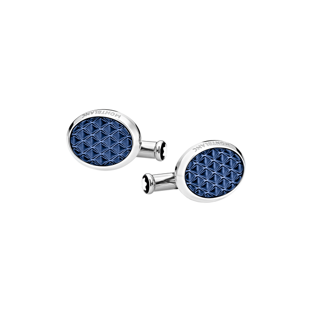 Meisterst&uuml;ck Oval Cufflinks with Geometric Lacquer Inlay - 1