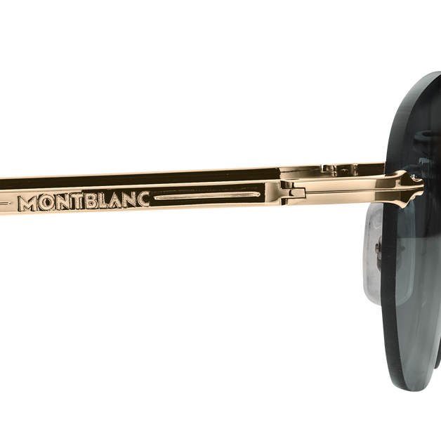 Rectangular Sunglasses with Gold Coloured Metal Frame - 8